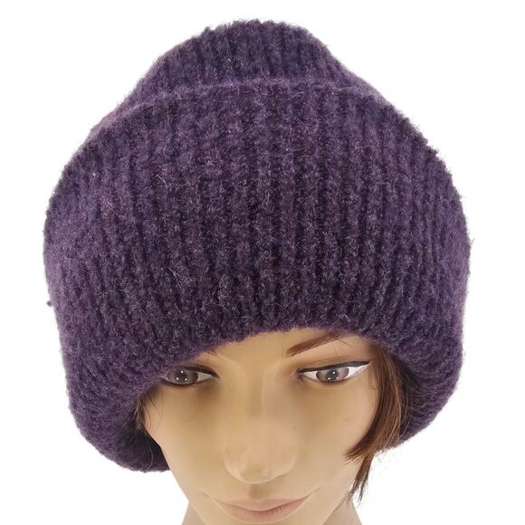 Harley of Scotland Purple Merino Wool Blend Beanie Hat OS Ski Winterwear NEW main image 10